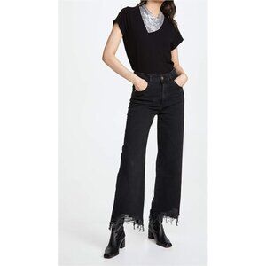 DL1961 Lark Hepburn High Rise Wide Leg Jeans Black ( 29 )